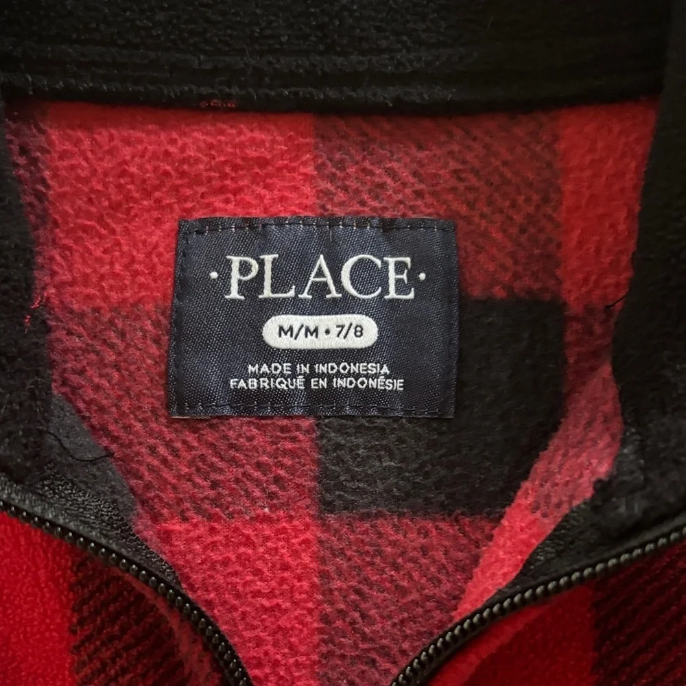 The Children's Place Red and Black Checkered Kids fleece